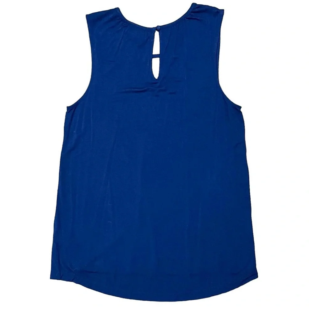 Modcloth Fervour Navy Blue Sleeveless Top With Keyhole Accent Size Small - Picture 2 of 8